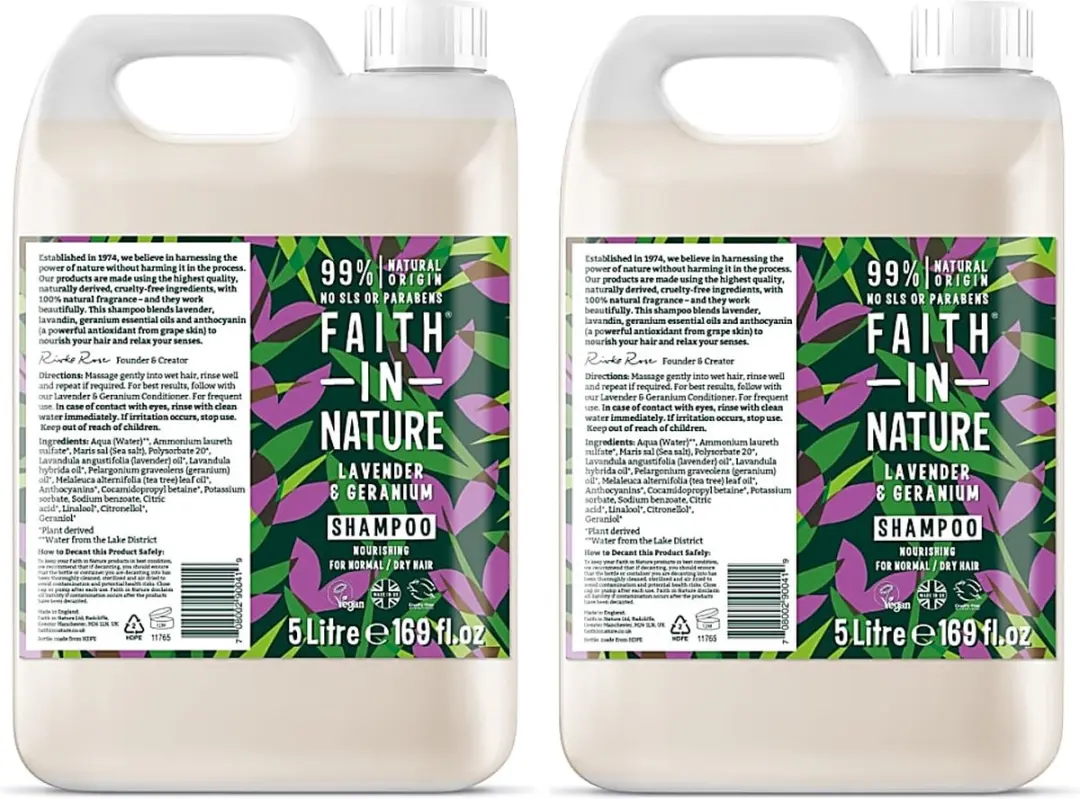 Faith in Nature Shampoo Lavendel & Geranium 2x 5L