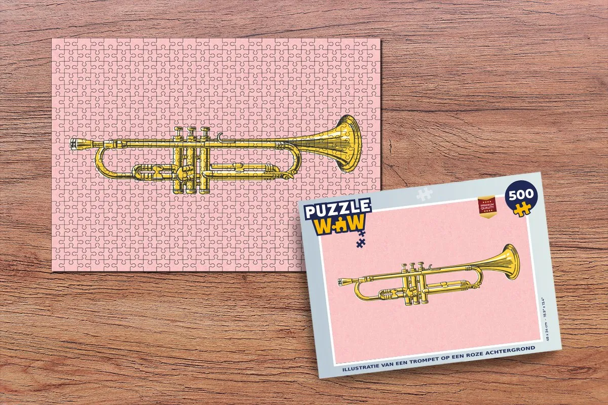 PuzzleWow Legpuzzel Trompet Multicolor - 500 Stukjes