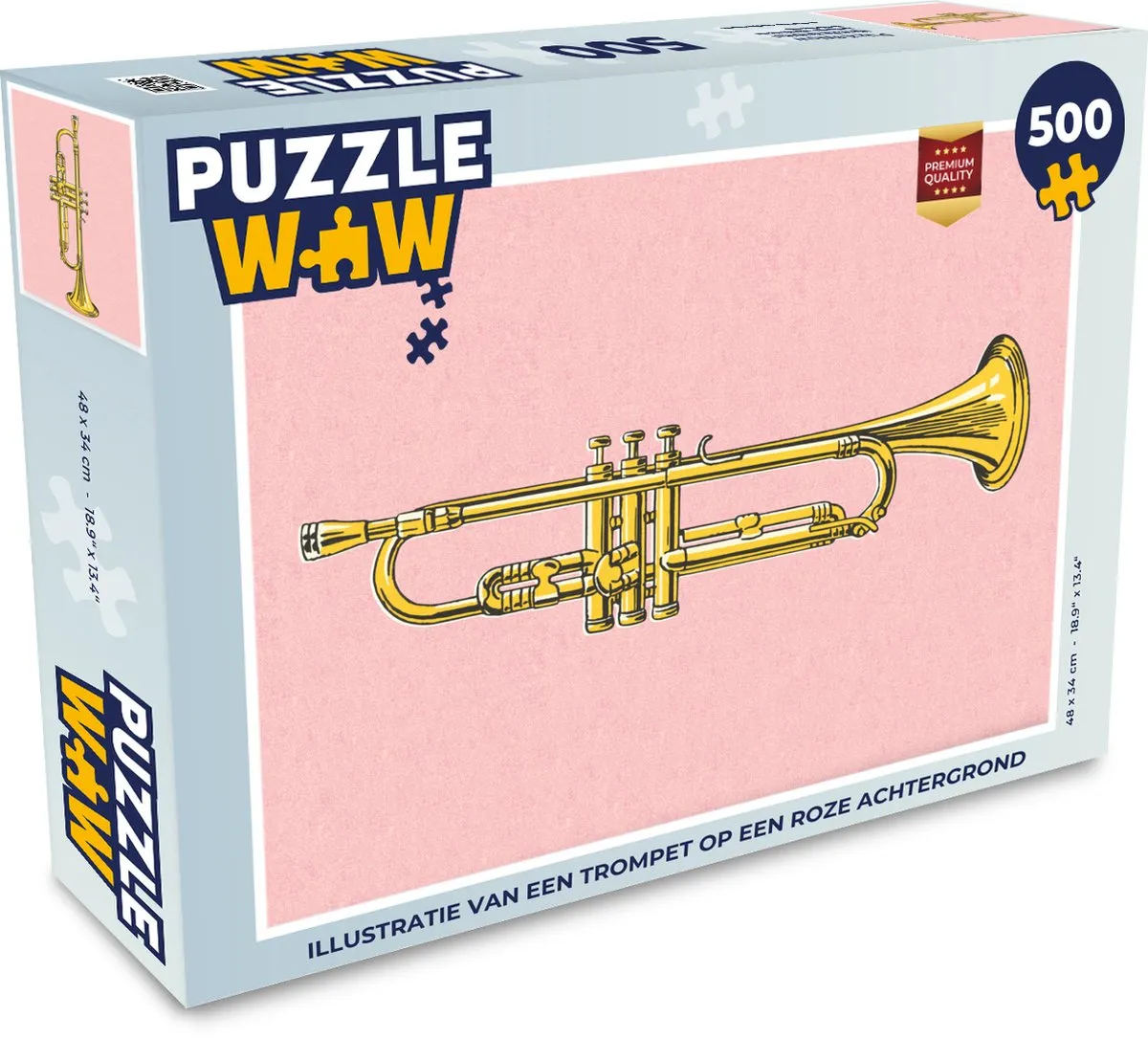 PuzzleWow Legpuzzel Trompet Multicolor - 500 Stukjes