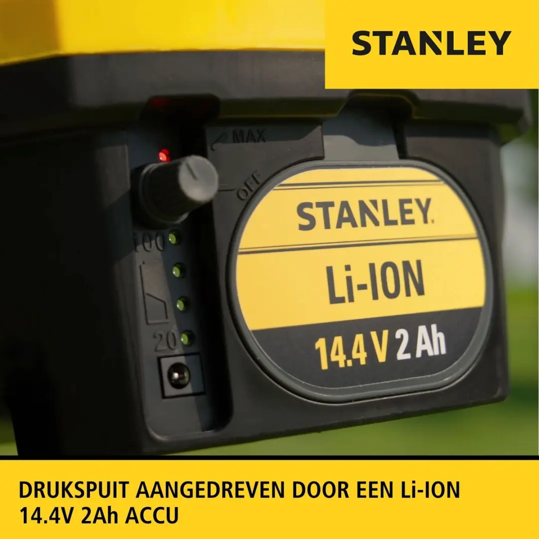 Stanley Druksproeier 12L Rug - Elektrisch - 5 Bar - 0,60 L/Min - Geel/Zwart - afbeelding 3 van 6
