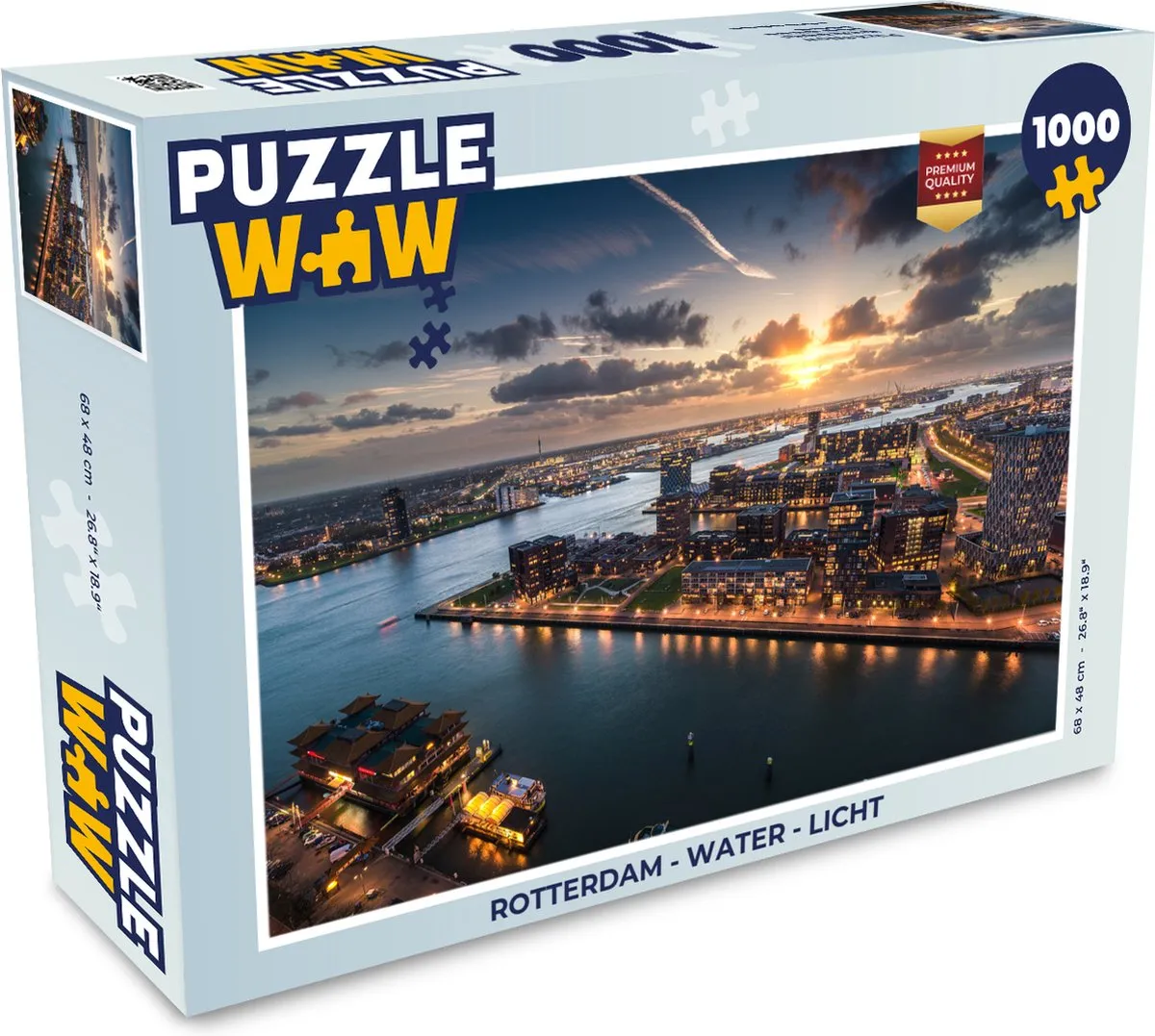 PuzzleWow Rotterdam Legpuzzel 1000 Stuks - Multicolor