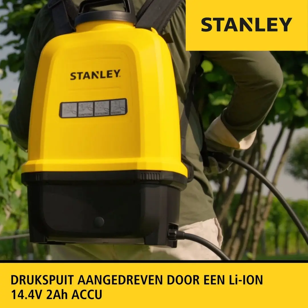Stanley Druksproeier 16L Rug - Elektrisch - 5 Bar - 0.60L/min - Geel/Zwart - afbeelding 3 van 6