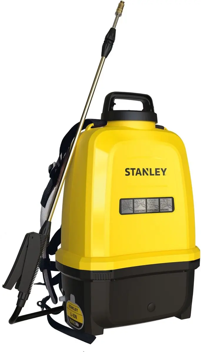 Stanley Druksproeier 16L Rug - Elektrisch - 5 Bar - 0.60L/min - Geel/Zwart