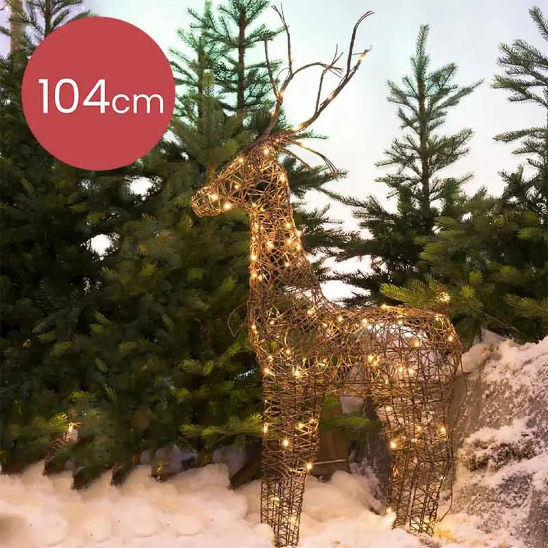 Lumineo Rotan Hert LED Verlichting 104cm