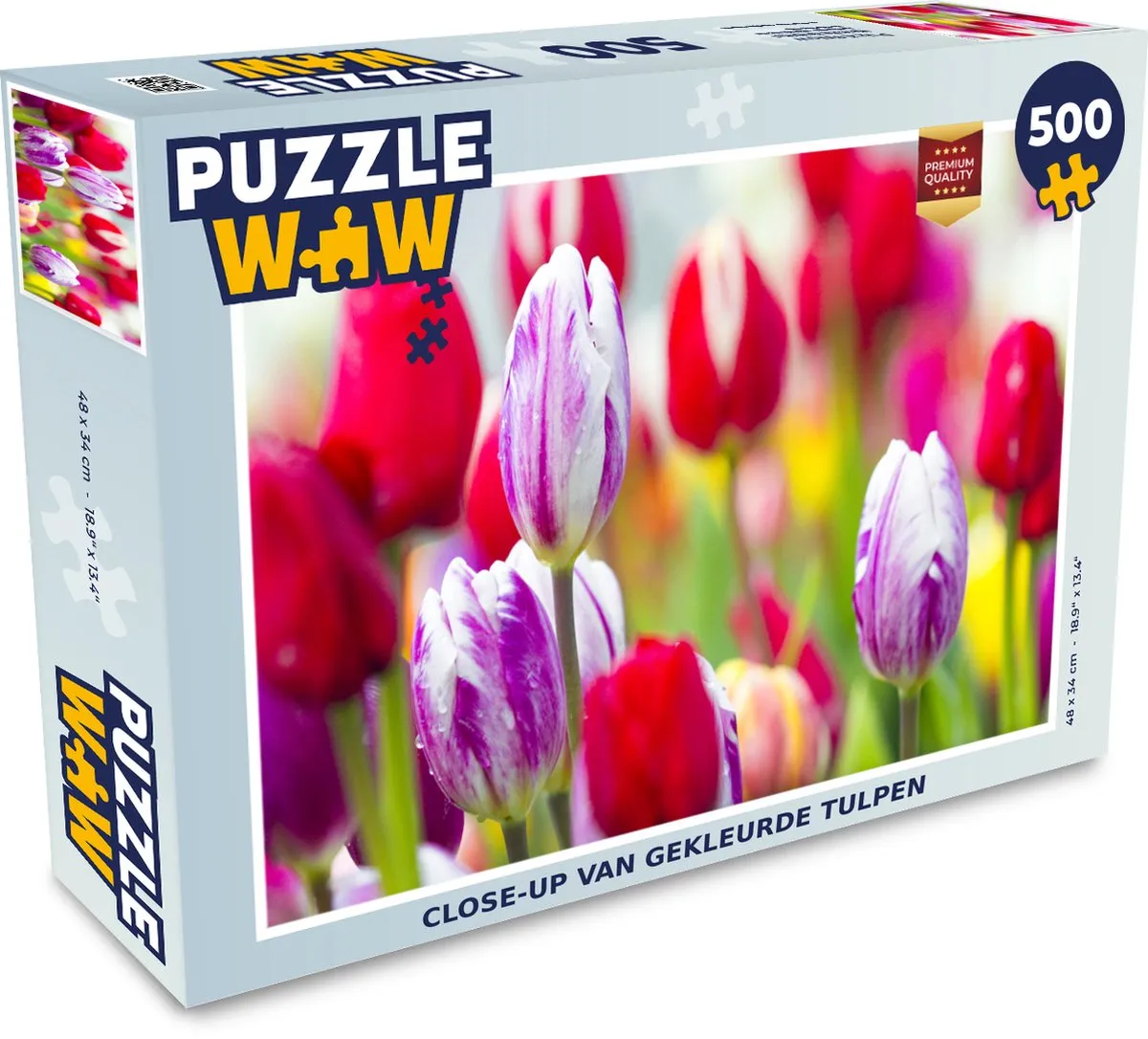 PuzzleWow Legpuzzel Close-up Tulpen 500 Stuks - Multicolor