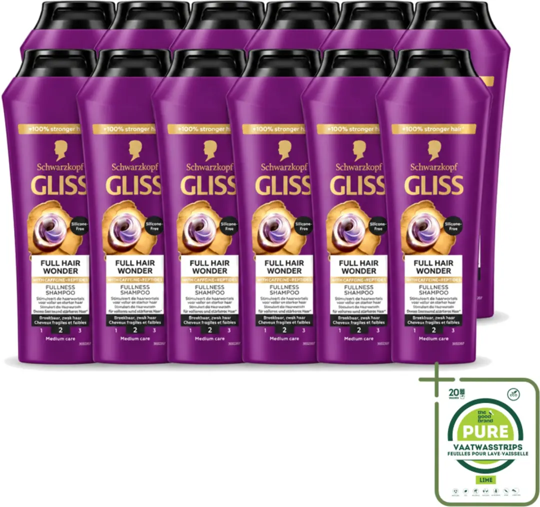 12 x Gliss Shampoo Full Hair Wonder