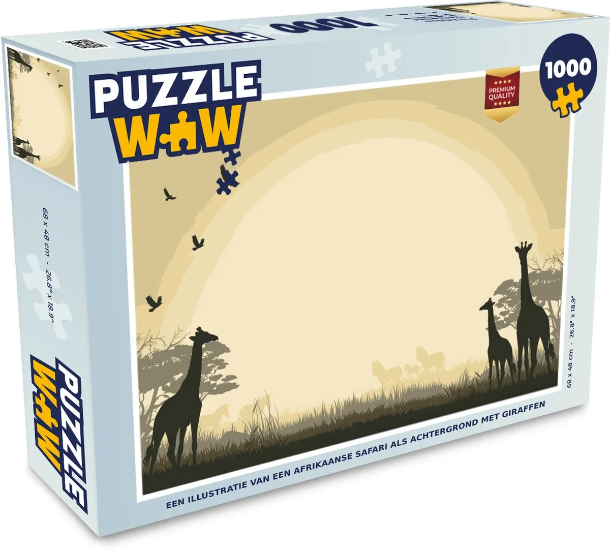 PuzzleWow Legpuzzel 1000 Stuks - Afrikaanse Safari Multicolor
