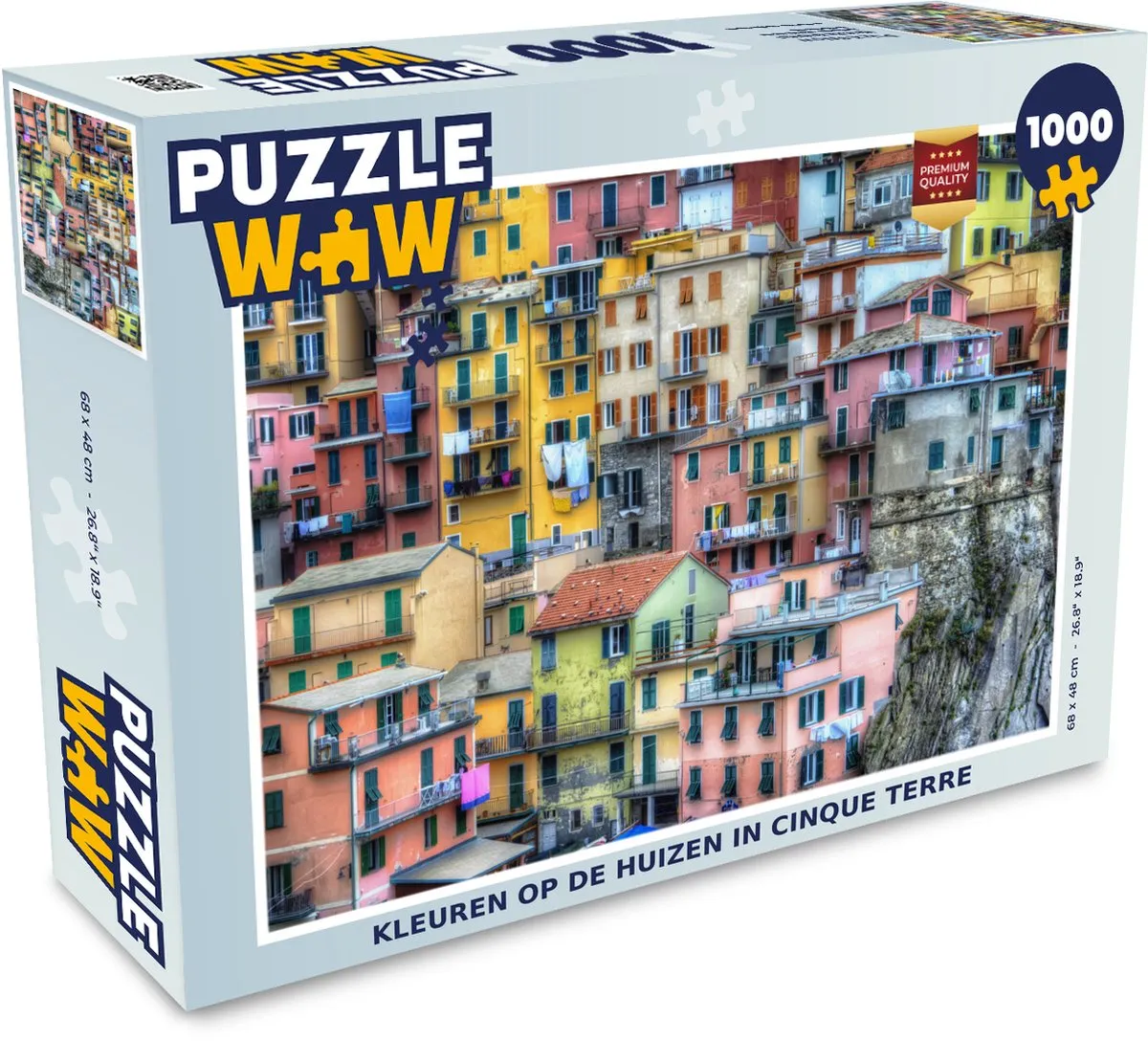 PuzzleWow Cinque Terre Legpuzzel 1000 Stuks - Multicolor