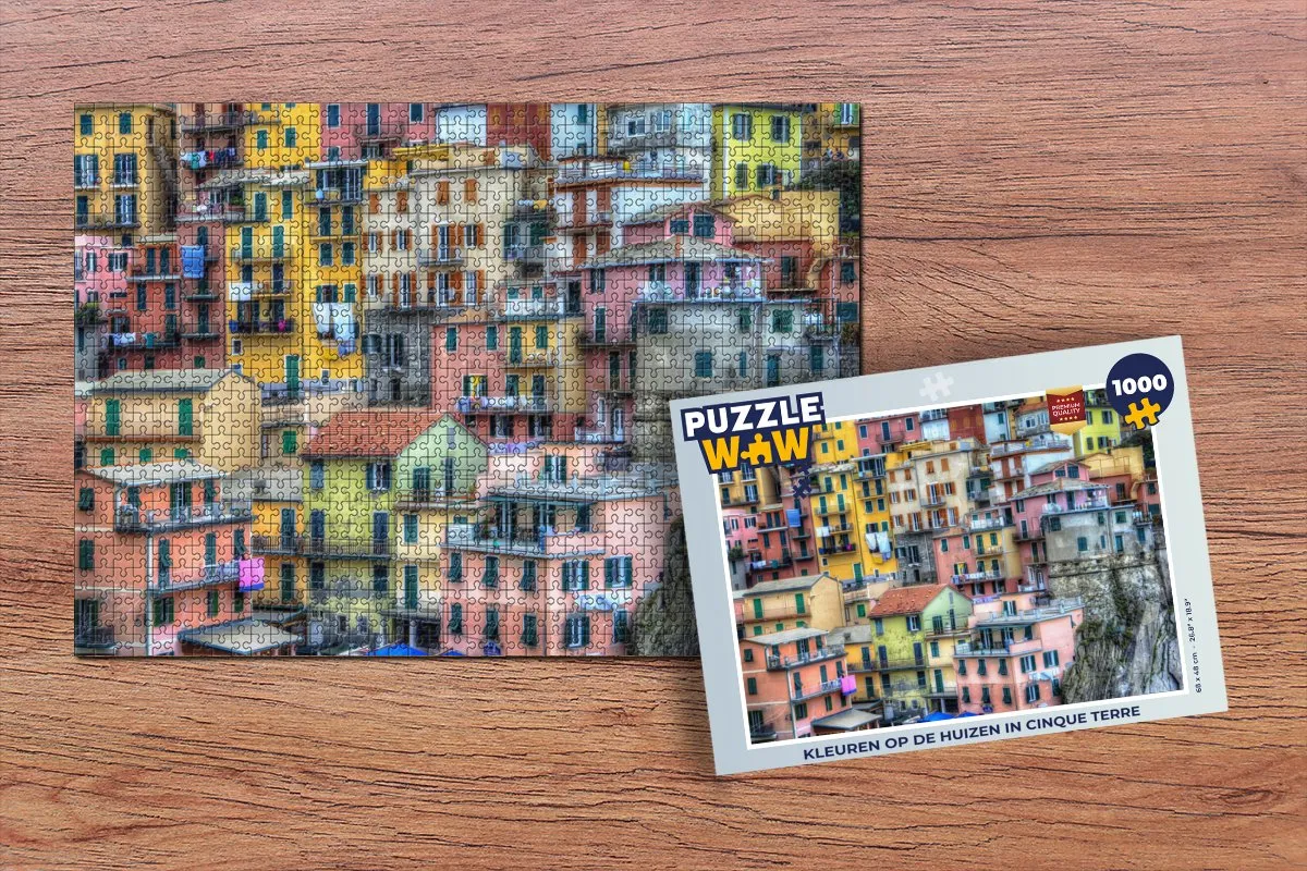 PuzzleWow Cinque Terre Legpuzzel 1000 Stuks - Multicolor