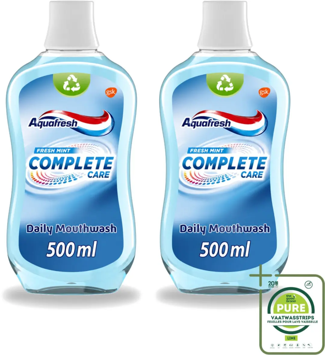 2 x Aquafresh Complete Care Mondwater