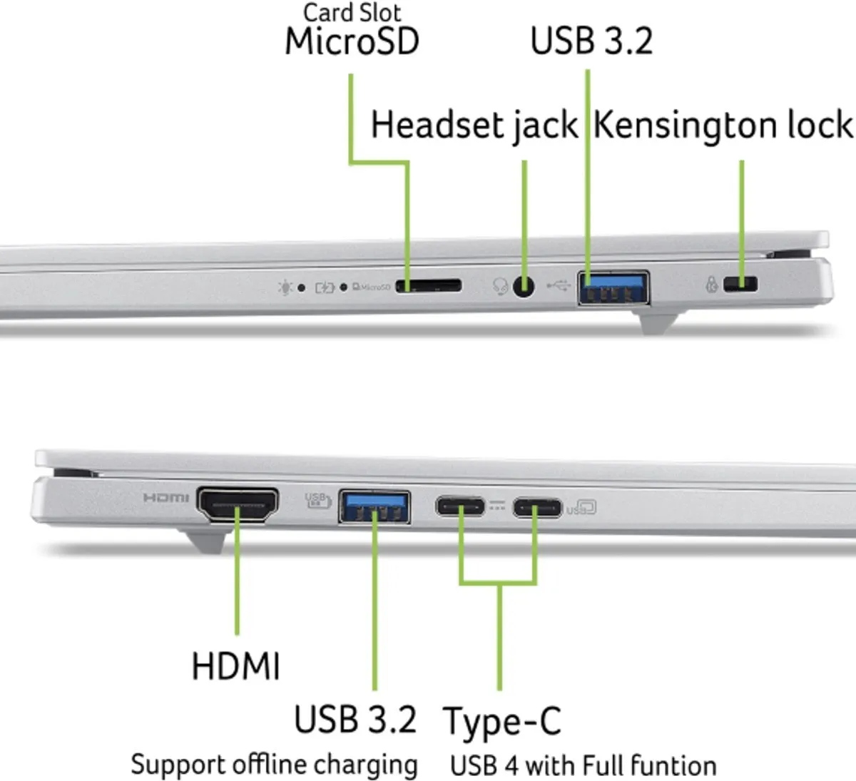 Acer Aspire 14 AI A14-53M-72KA Laptop 14" OLED - 16GB 512GB SSD - Zilver