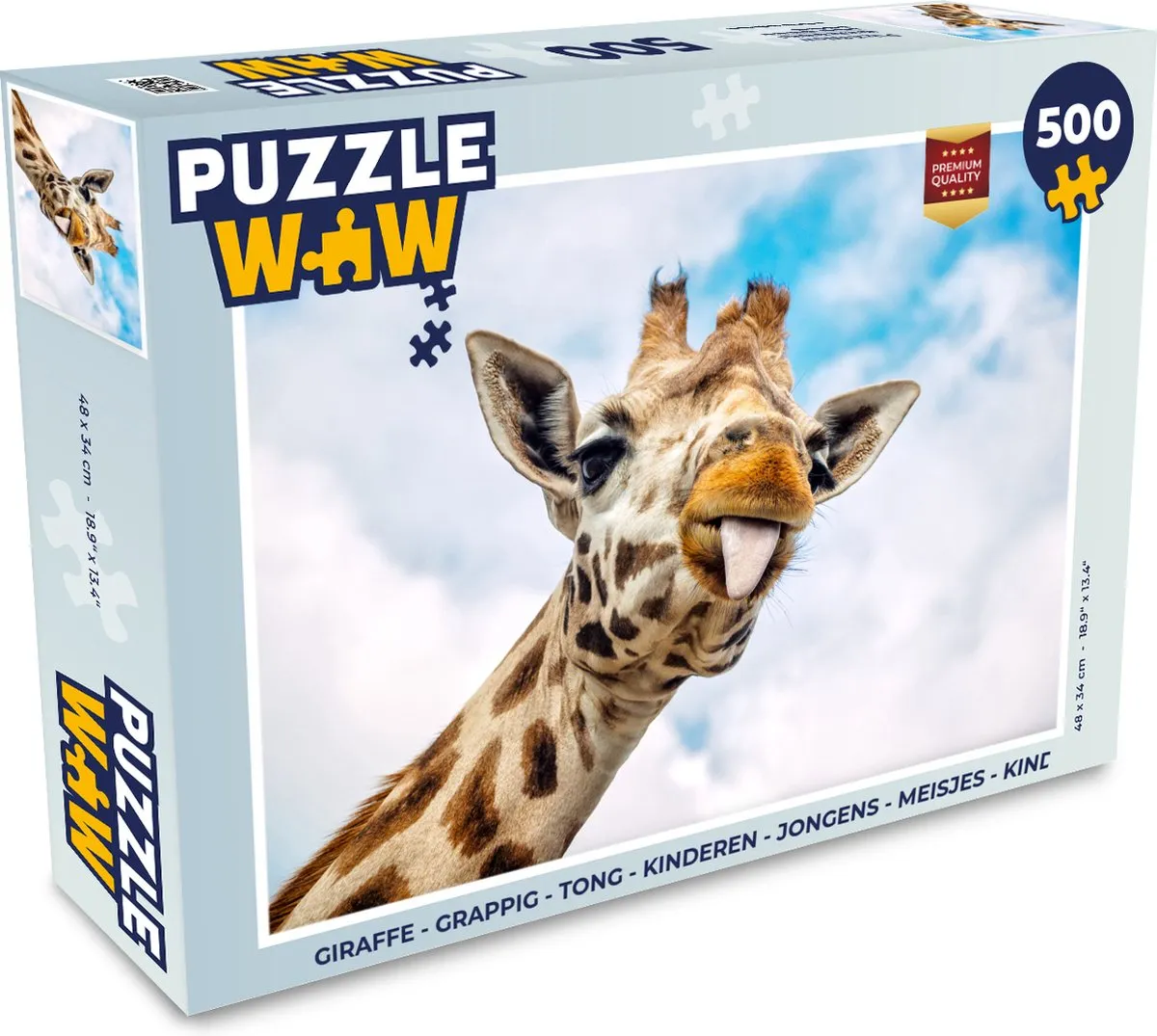 PuzzleWow Giraffe Tong Puzzel 500 Stuks - Multicolor
