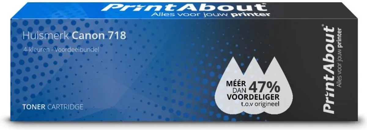 PrintAbout Canon 718 Toner Voordeelbundel 4-kleuren - 13.600 pagina's