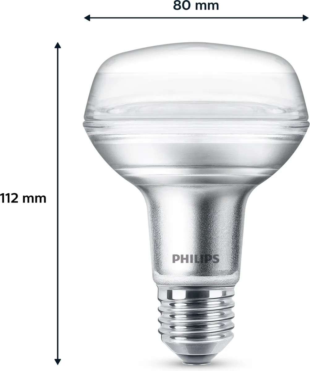 Philips LED Reflector 6W E27 R80 Warmwit