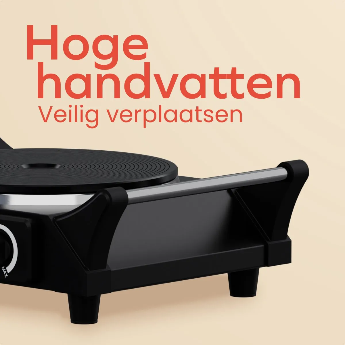 KitchenBrothers KB751 Elektrische Kookplaat 1500W - Zwart