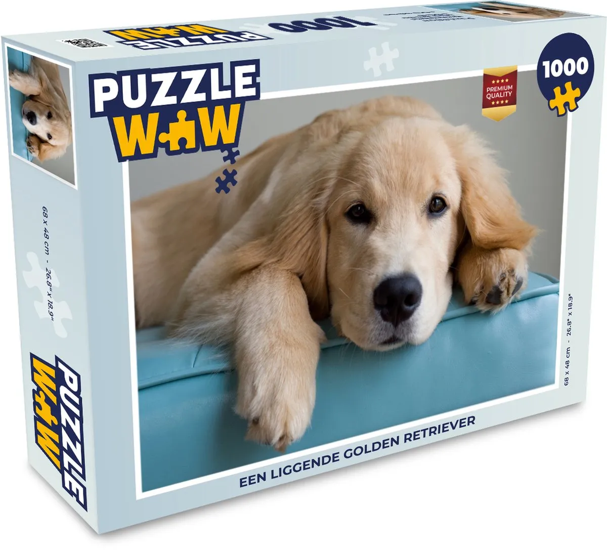PuzzleWow Golden Retriever Legpuzzel 1000 Stuks - Multicolor
