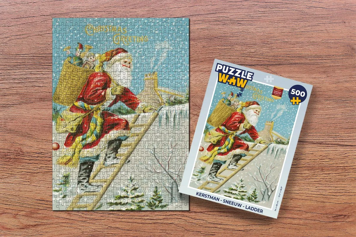 PuzzleWow Kerstman Sneeuw Legpuzzel 500 Stuks - Multicolor