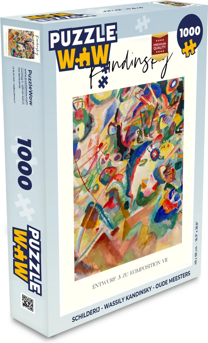PuzzleWow Wassily Kandinsky Legpuzzel 1000 Stuks - Multicolor