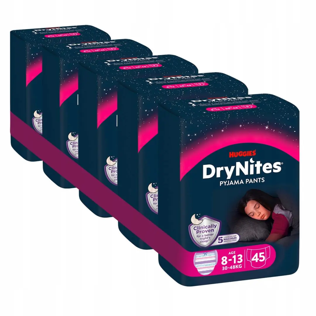 Huggies DryNites Meisjes 8-13 jaar (30-48kg) 5x9 st