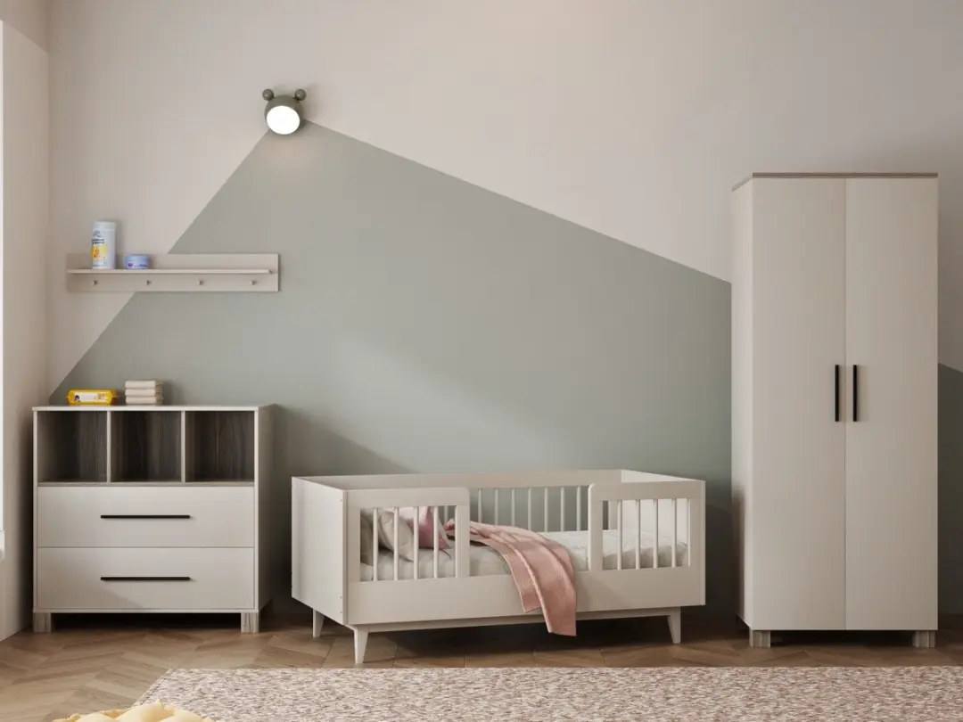 Born Lucky Peuterkamer Timo Clay 3 Delig met Commode Geneve en Kledingkast Genev