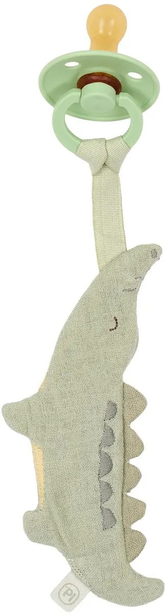Little Dutch Speendoekje Krokodil - Groen mint - afbeelding 2 van 3