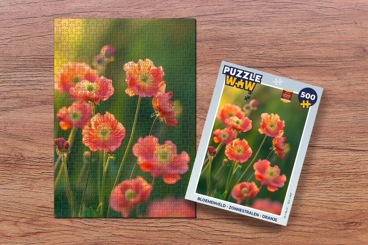PuzzleWow Bloemenveld Legpuzzel 500 Stuks - Oranje