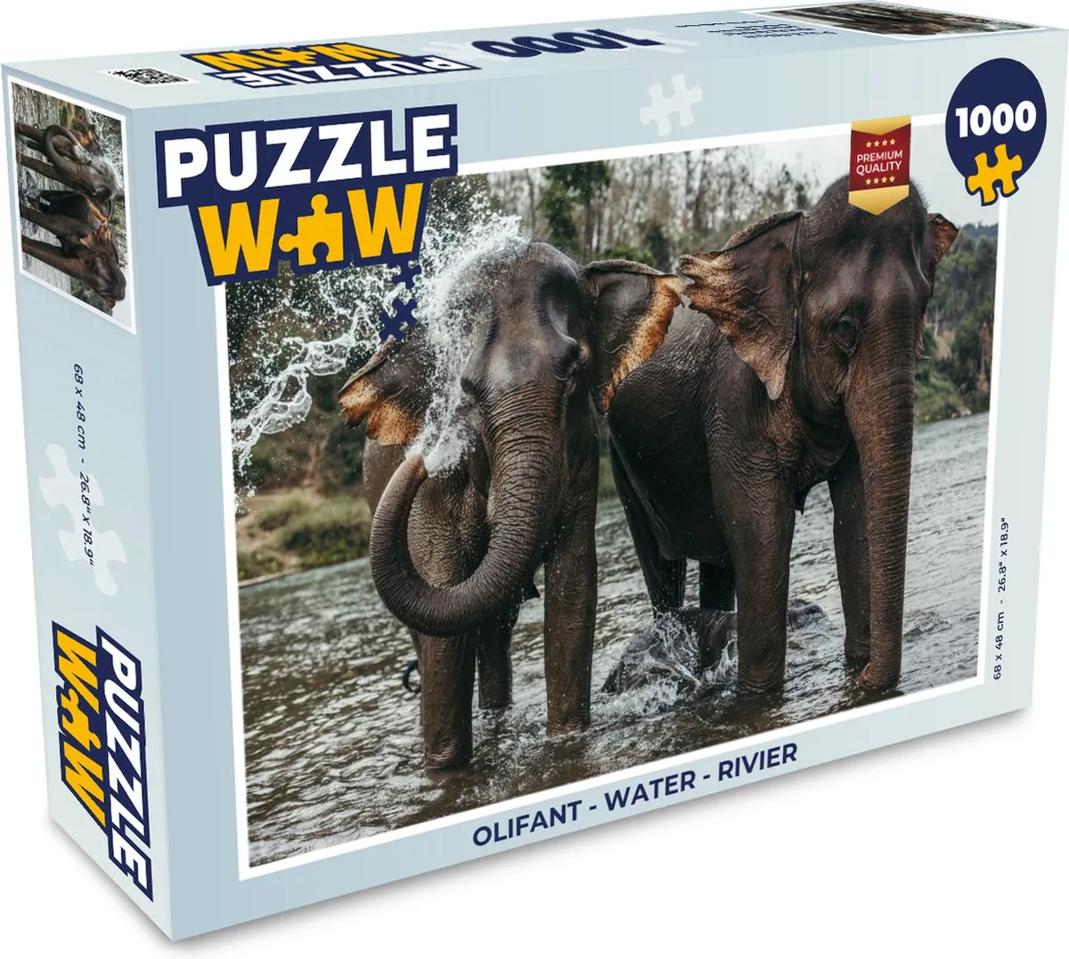PuzzleWow Legpuzzel Olifant 1000 Stuks - Multicolor