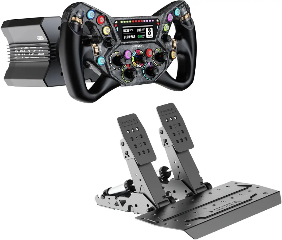 MOZA R12 V2 Wheel Base + KS Pro Steering Wheel + SRP2 Pedals