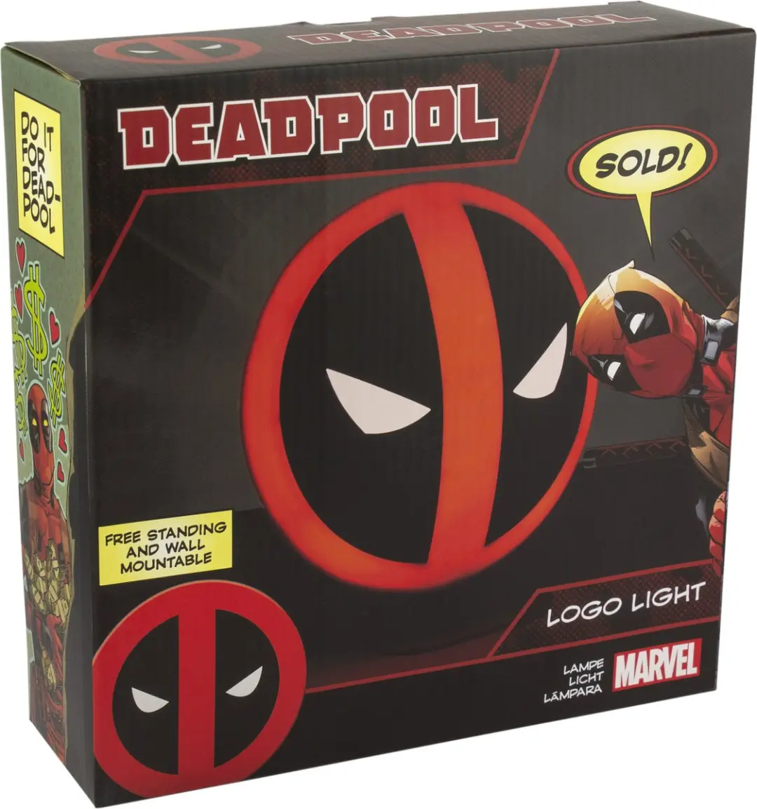Paladone Marvel Deadpool Nachtlamp - Rood licht - Rood/Zwart - afbeelding 3 van 5