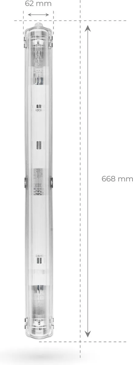 Ledvion LED Armatuur 60cm Clips IP65 - 24W - Grijs - afbeelding 6 van 6