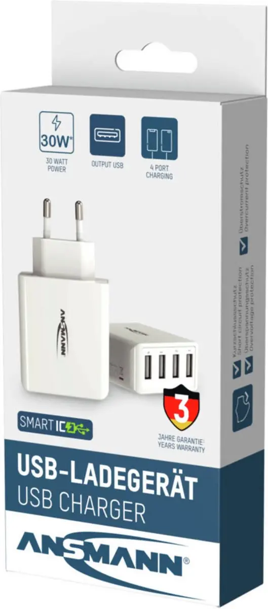 Ansmann HomeCharger HC430 USB-oplader 30W