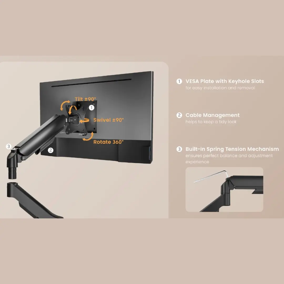 Equip 650130 Flat Panel Bureau Steun 32" - Zwart - afbeelding 3 van 6