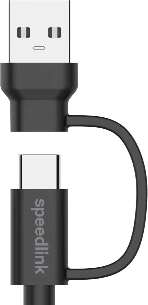 Speedlink STREAM Play & Charge USB-C/A Kabelset - 2 Stuks - Zwart - afbeelding 6 van 6