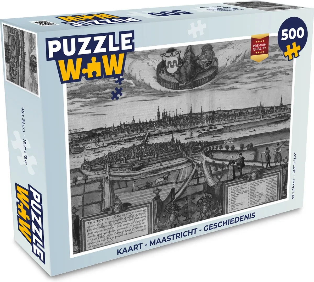 PuzzleWow Maastricht Legpuzzel 500 Stuks - Multicolor