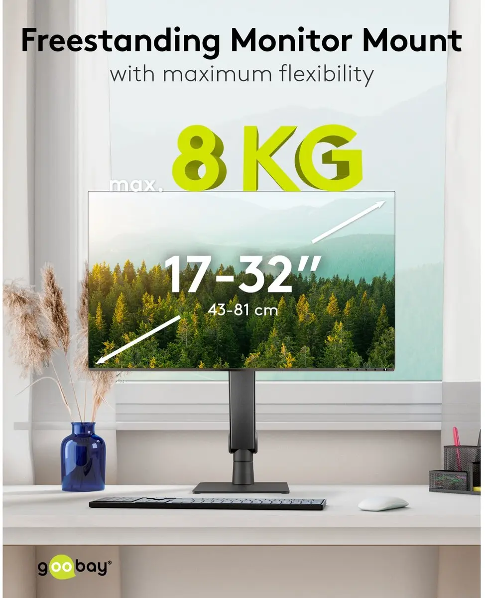 Goobay Vrijstaande Monitorbeugel 17-32" - 8kg - Zwart