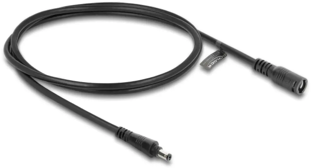 Delock DC Verlengkabel 5,5x2,5mm 140W AWG18 - 1m - Zwart - afbeelding 3 van 3