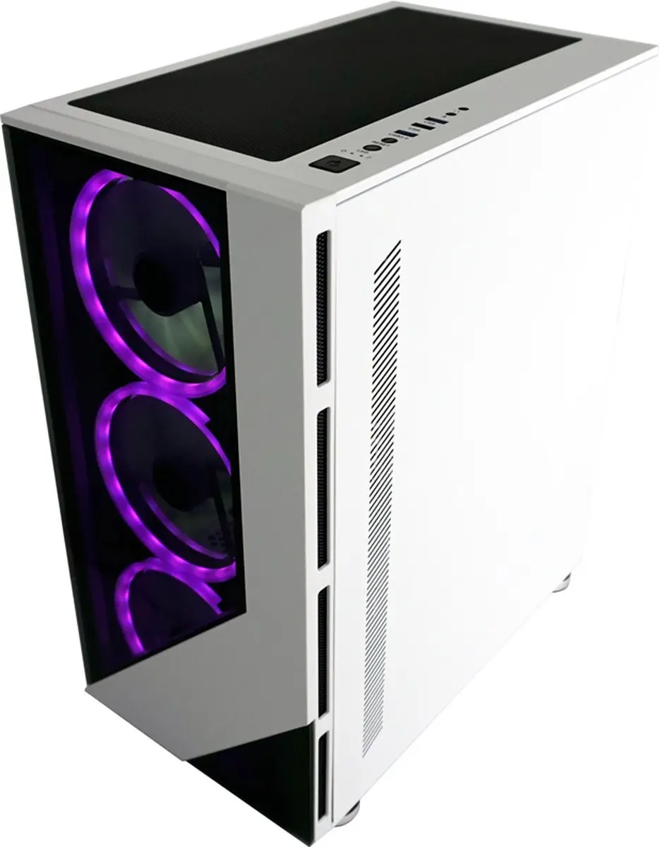 LC Power Lucid Midi Tower ATX Behuizing - 4 RGB Ventilatoren - Zwart