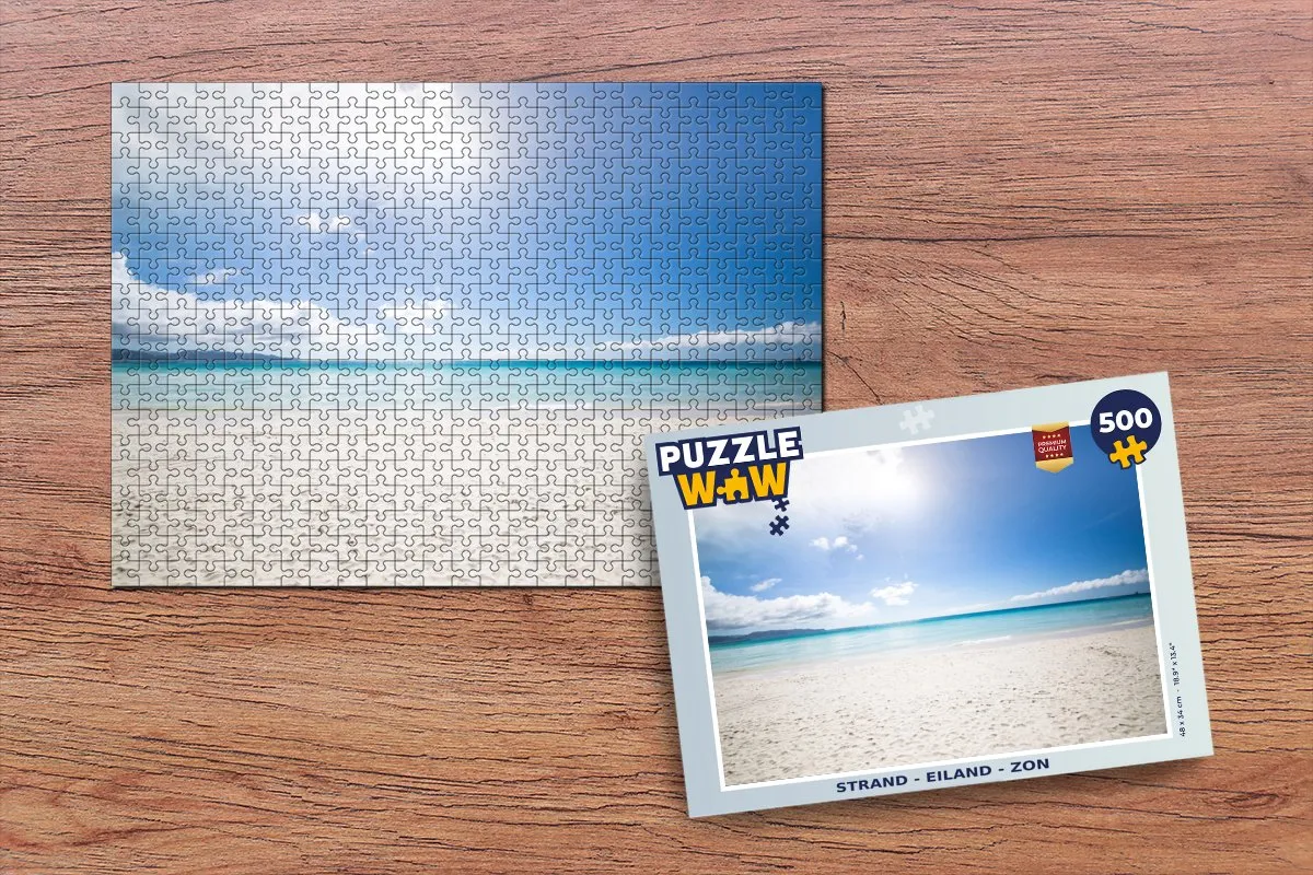 PuzzleWow Legpuzzel 500 Stuks - Strand Eiland Zon - Multicolor
