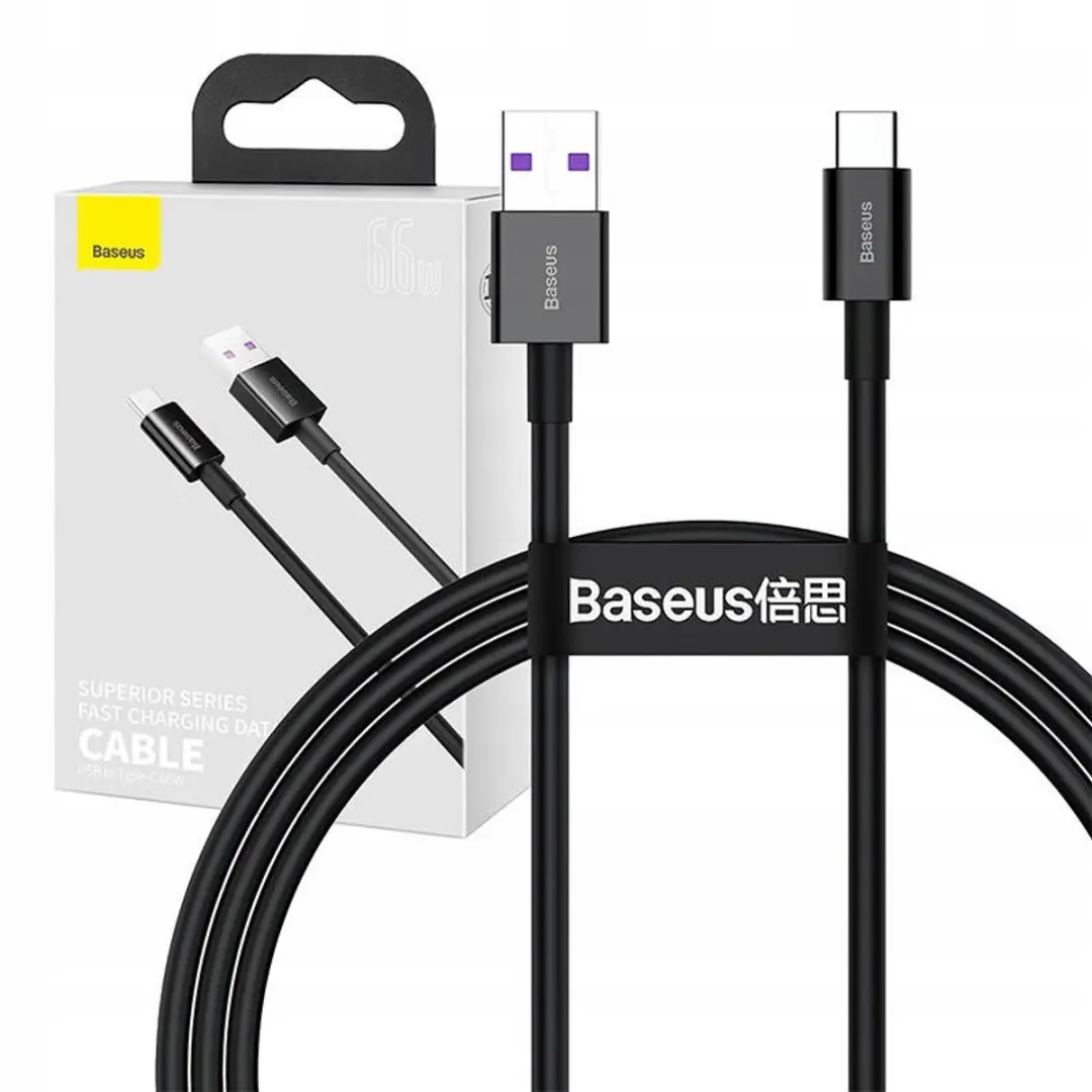Baseus Superior USB-C-kabel 66W, 1m, Zwart
