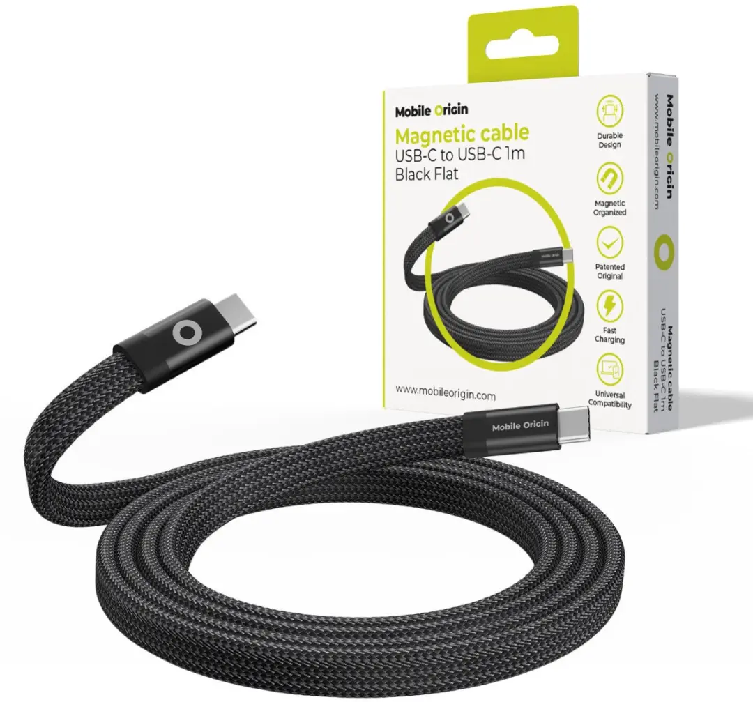 Mobile Origin Magnetische USB-C Kabel 1M - Zwart