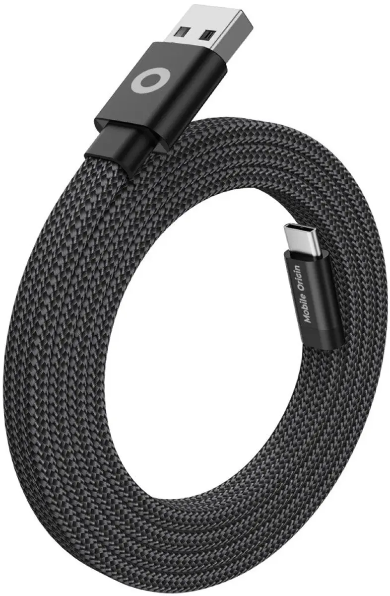 Mobile Origin Magnetische USB-A naar USB-C Kabel 1M - Zwart