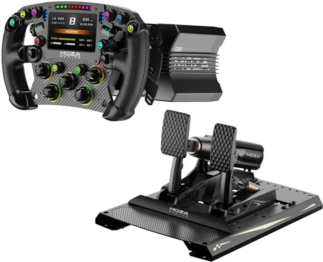 MOZA R12 V2 + FSR2 Wheel + MBooster Pedal Set