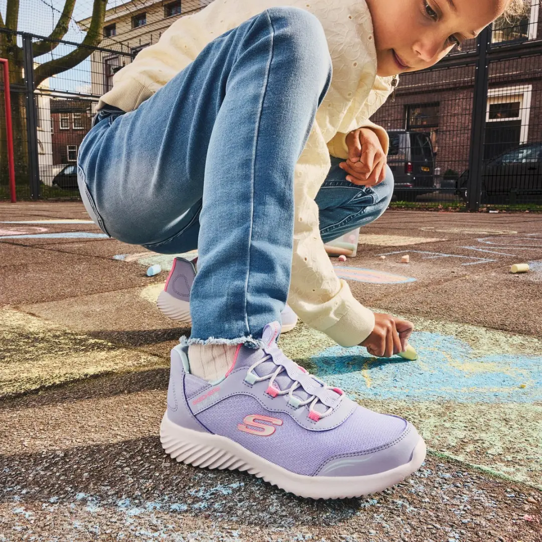 Skechers Slip-ins Bounder Meisjes Sneakers - Maat 29 - Paars - afbeelding 6 van 6
