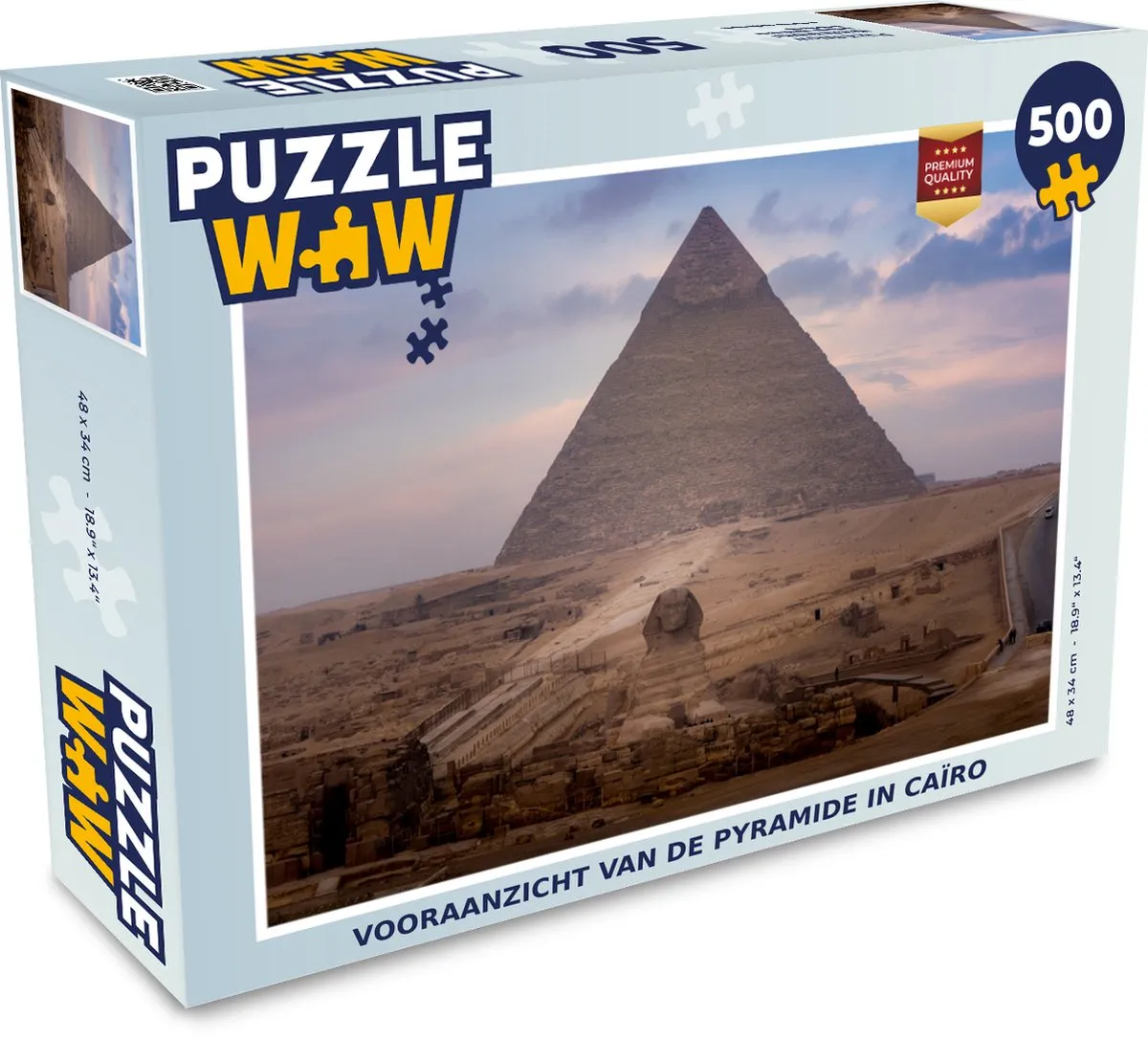 PuzzleWow Legpuzzel Vooraanzicht Pyramide Caïro 500 Stuks