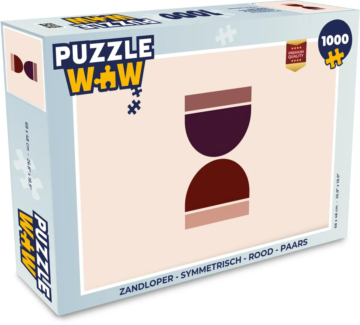 PuzzleWow Symmetrische Zandloper Legpuzzel 1000 Stuks - Rood/Paars