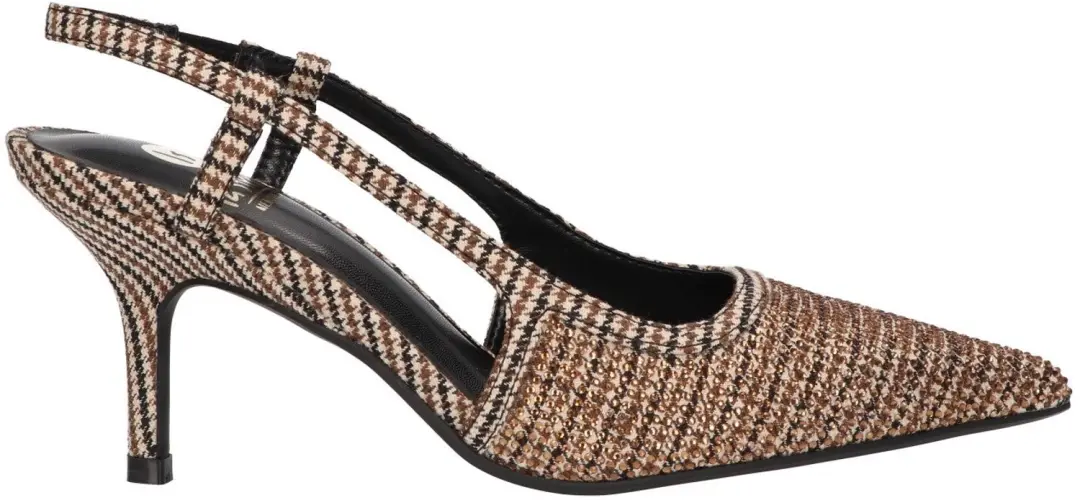 La Strada Slingback Pump Beige Met Steentjes