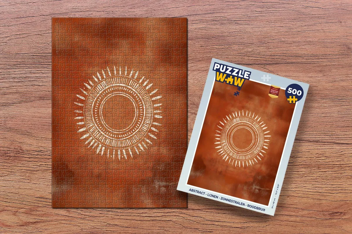 PuzzleWow Abstract Legpuzzel 500 Stuks - Roodbruin - MPN 8721375324691