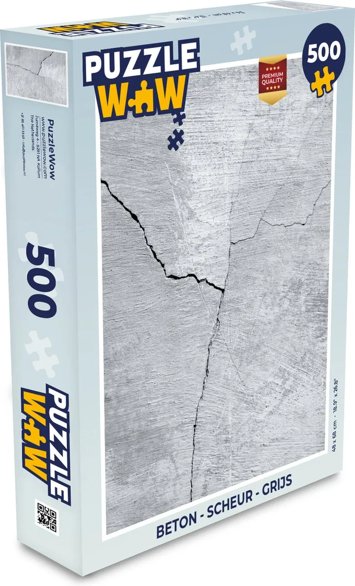 PuzzleWow Scheur Beton Puzzel 500 Stuks - Multicolor
