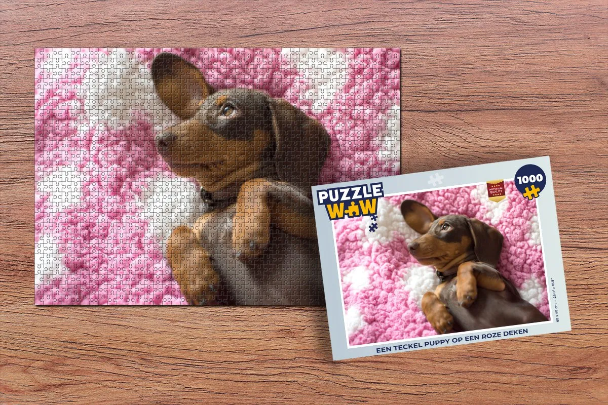 PuzzleWow Legpuzzel Een Teckel Puppy 1000 Stuks - Multicolor