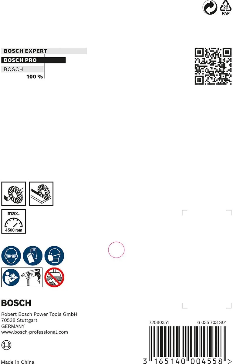 Bosch Professional 6mm Schijfborstel 100mm - Gegalvaniseerd staal - Grijs